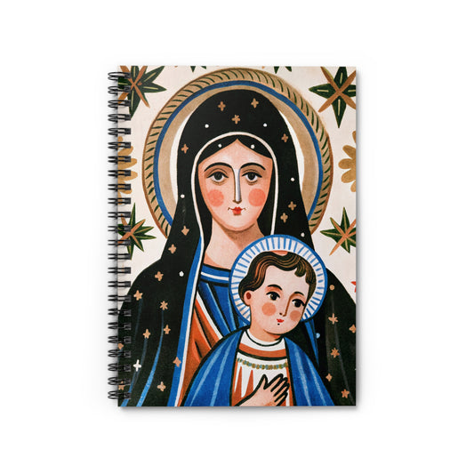 Artistic Virgin Mary Spiral Notebook - Ruled Line for Faith and Reflection