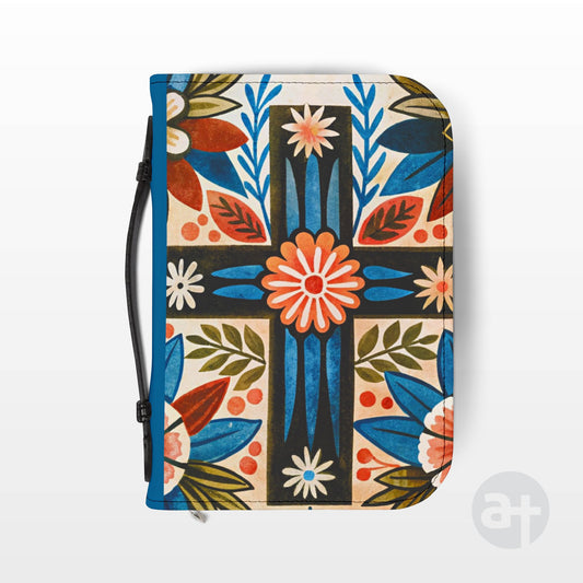 Bible Cover - Colorful Tribal Cross